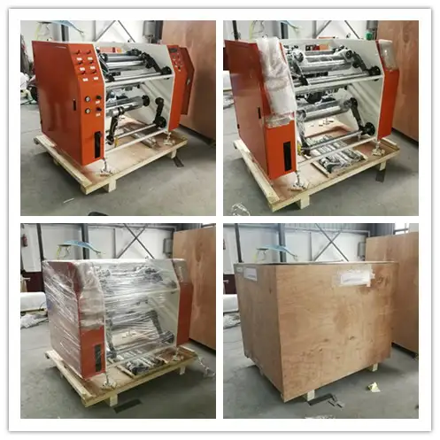 stretch film machine with wooden pack